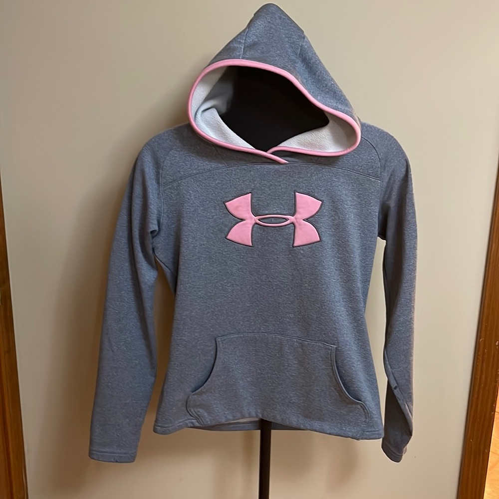Under Armor grey and pink hoodie